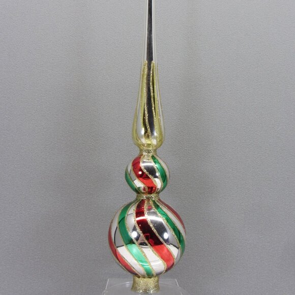 Home For The Holiday Glass Tabletop Multi Color Finial Christmas Decor Silver. - Picture 4 of 9